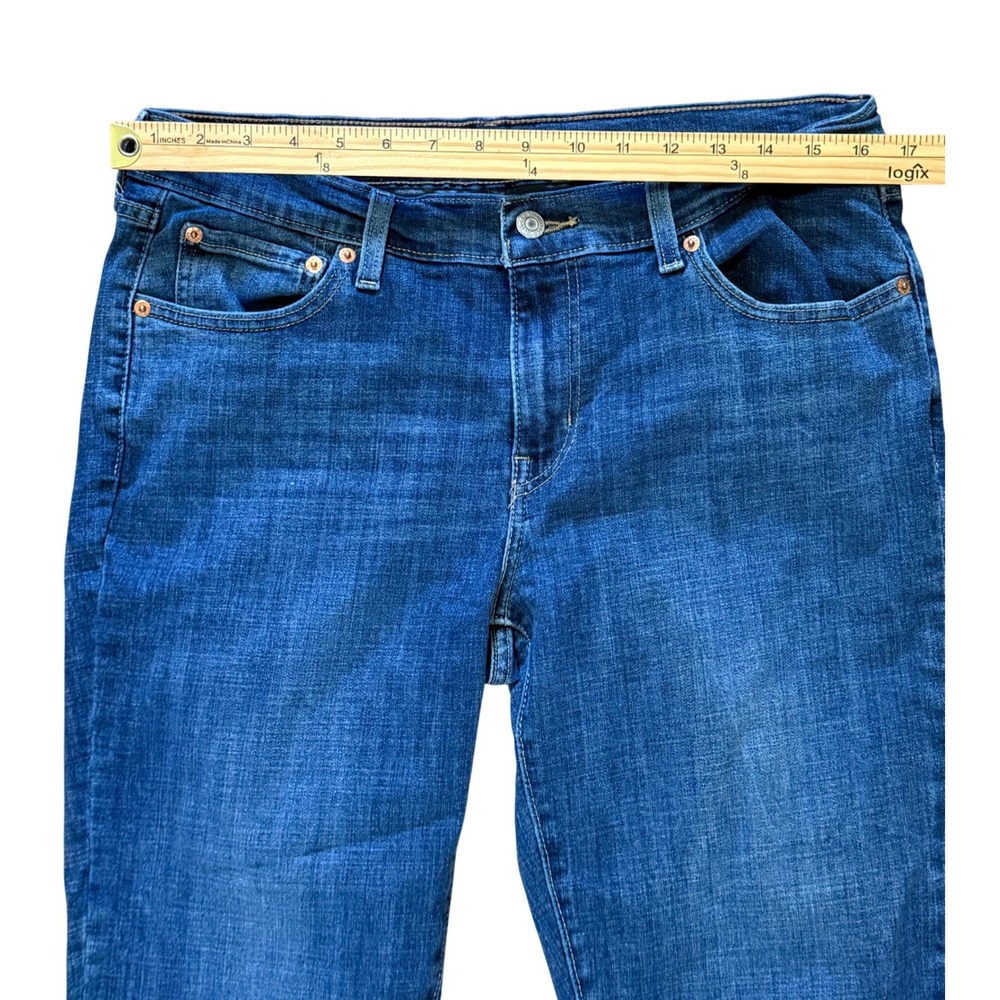 Levis Boyfriend Jeans Womens 31 Medium Wash Blue Denim Straight Leg Stretch - Picture 8 of 12